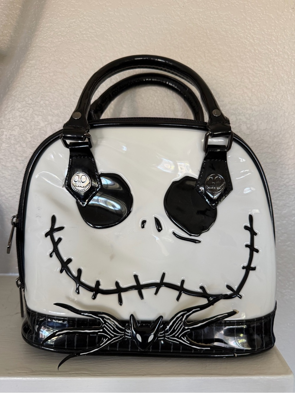 Black & White Jack Skellington Dome Satchel Handbag